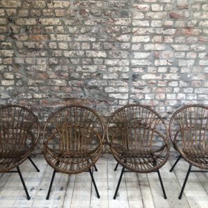 fauteuils en osier vintage