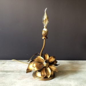 lampe vintage fleur doré