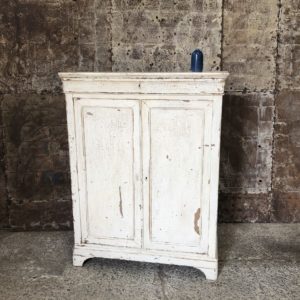 meuble bonheur du jour, commode patine blanche