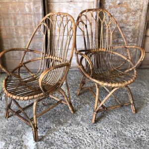 Fauteuils rotin vintage