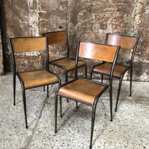 Chaises d'école Mullca Vintage pieds fuseaux