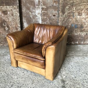 Fauteuil cuir camel vintage