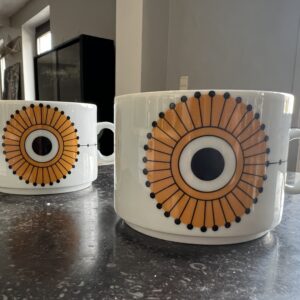 Paire de tasses vintage année 1970 - tasses en porcelaine Tuscia