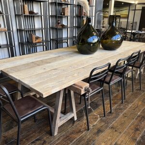 Table à manger 12 personnes en bois brut