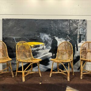 Chaises en rotin assises vintage